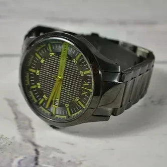 Armani Exchange Hampton AX2407 Men's Watch – Sleek Black Dial with Black Stainless Steel Bracelet