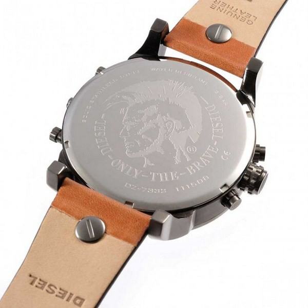Diesel DZ7332 Mr. Daddy 2.0 Chronograph Men's Watch – Black Dial & Brown Leather Strap
