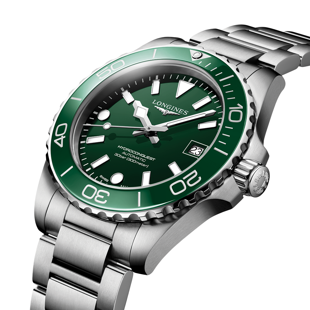 longines HydroConquest 39mm - Green on Bracelet