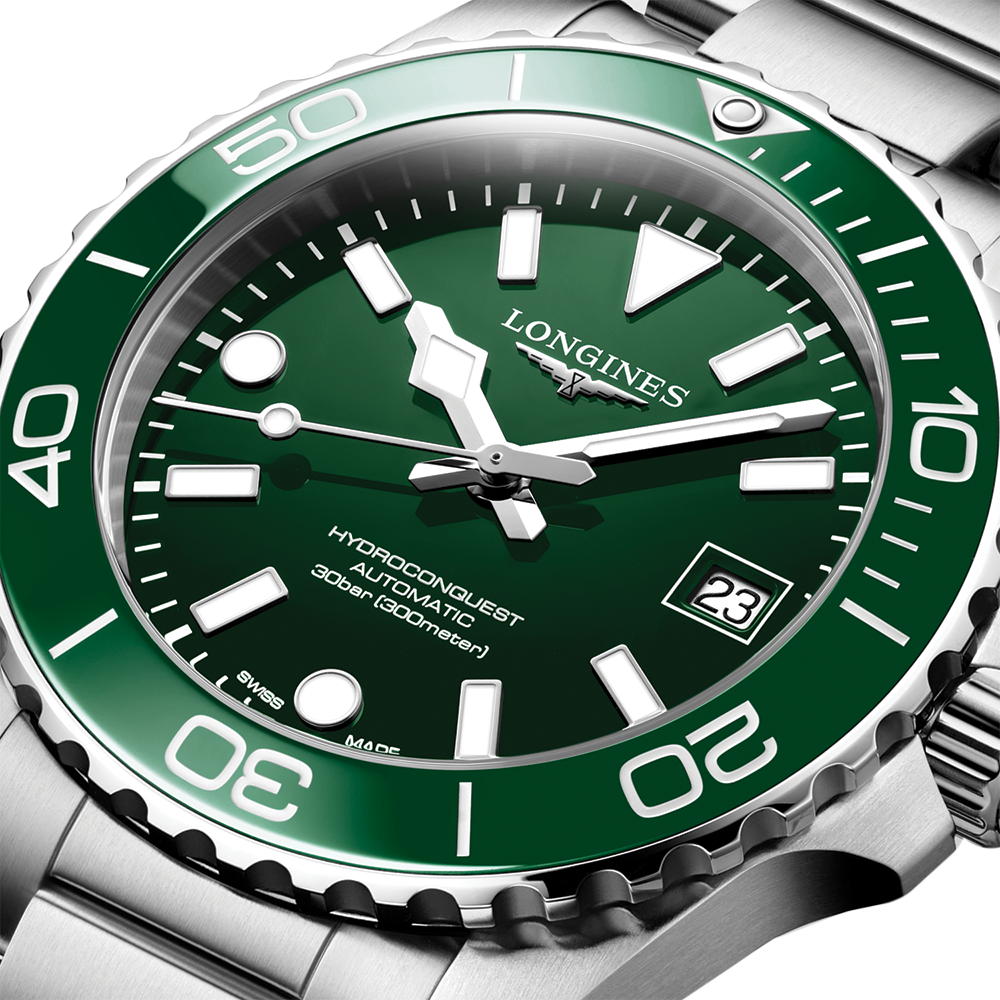 longines HydroConquest 39mm - Green on Bracelet