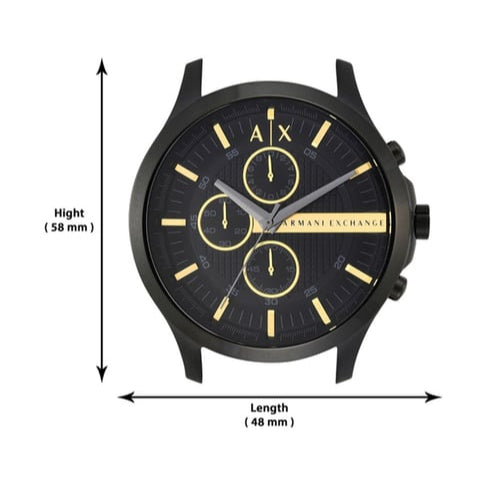 Armani Exchange Hampton AX2164 Men's Chronograph Watch – Black Dial with Black Stainless Steel Strap