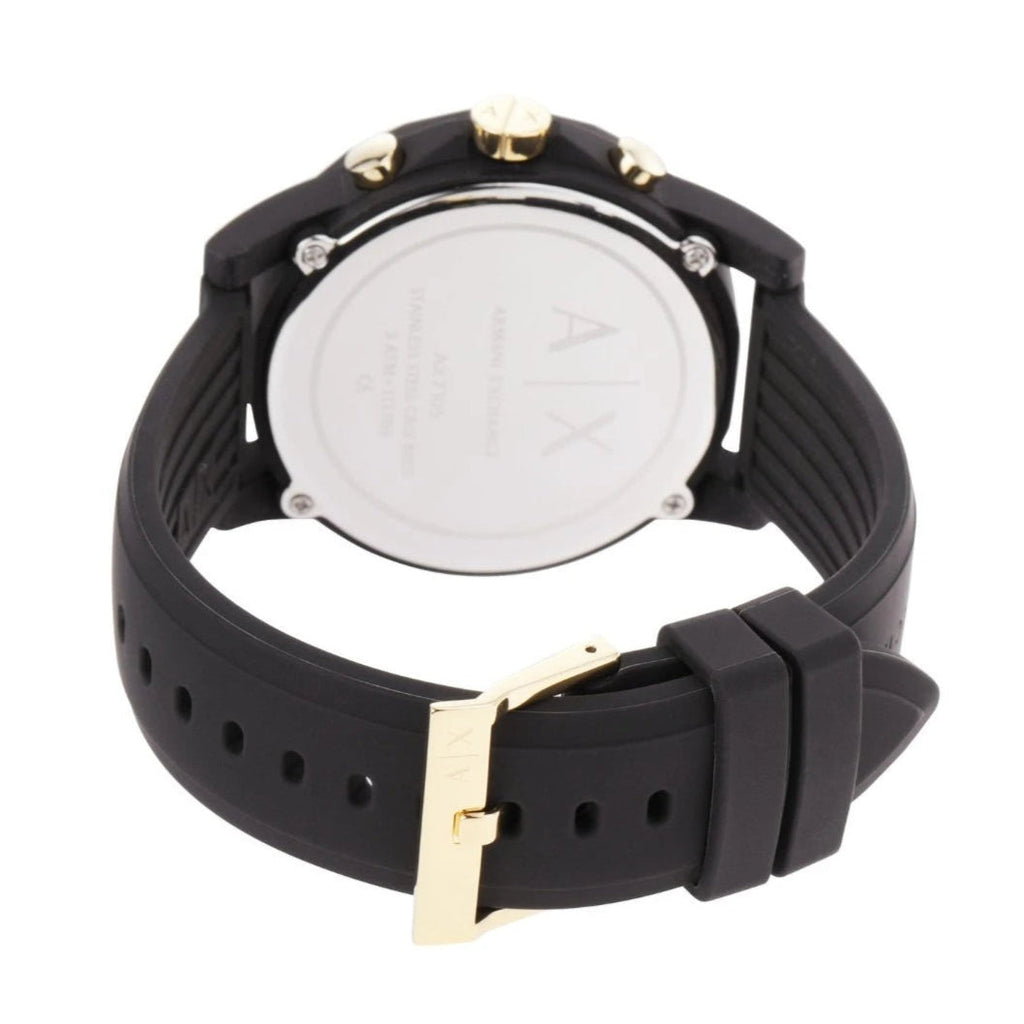 Armani Exchange Outerbanks AX7105 Men's Chronograph Watch – Black Dial with Black Stainless Steel Strap