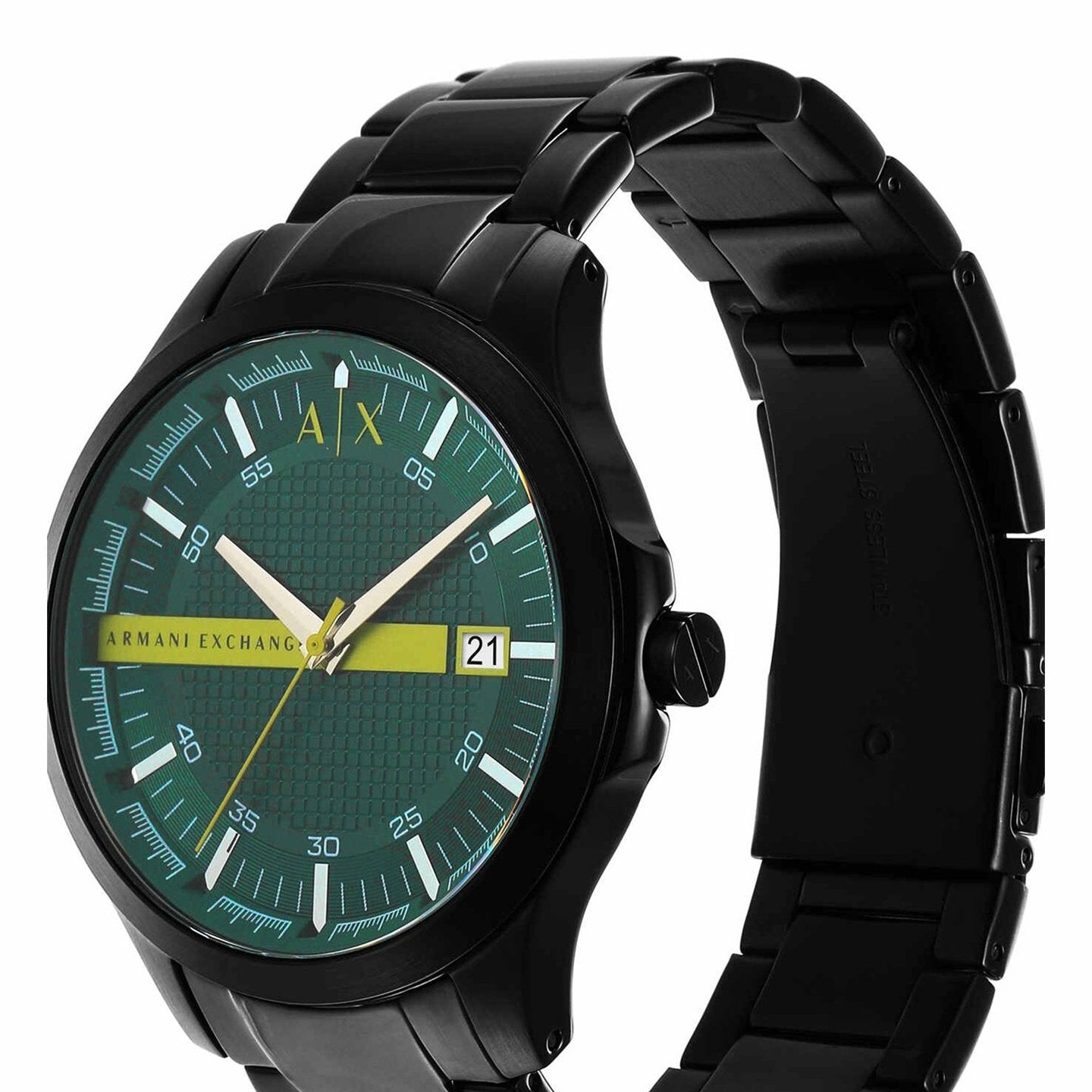 Armani Exchange Hampton AX2407 Men's Watch – Sleek Black Dial with Black Stainless Steel Bracelet