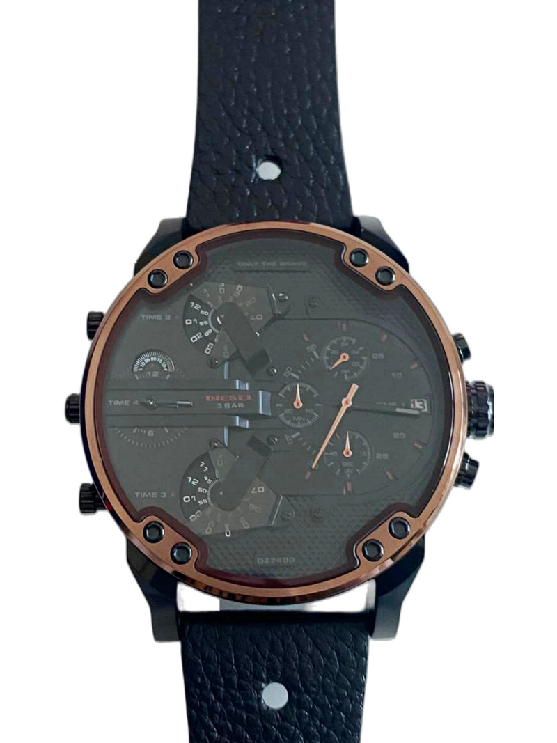 Diesel DZ7400 Mr. Daddy 2.0 Chronograph Men's Watch – Black Dial & Black Stainless Steel Strap