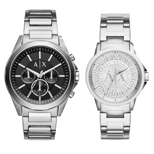 Armani Exchange Drexler AX2600 Men's Chronograph Watch – Black Dial with Silver Stainless Steel Strap