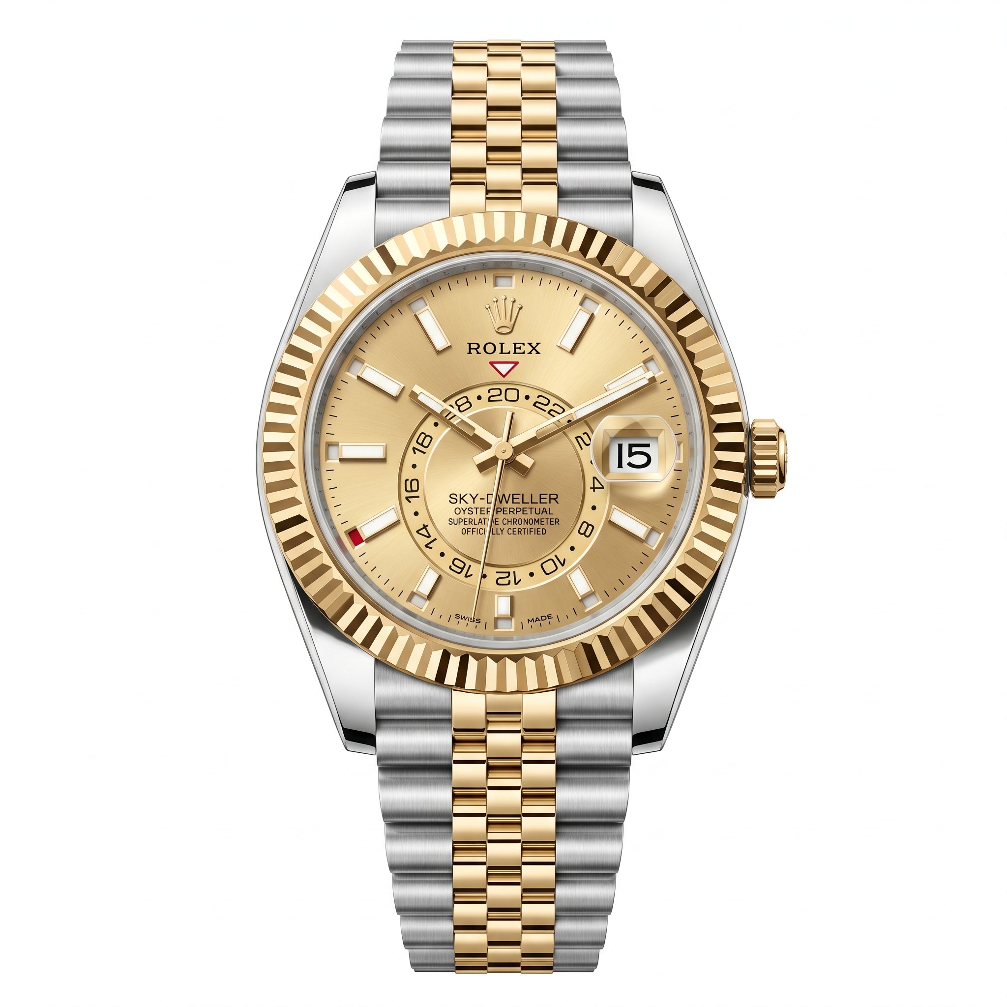 Rolex Sky-Dweller 336933 Oystersteel & Yellow Gold "Champagne Dial"