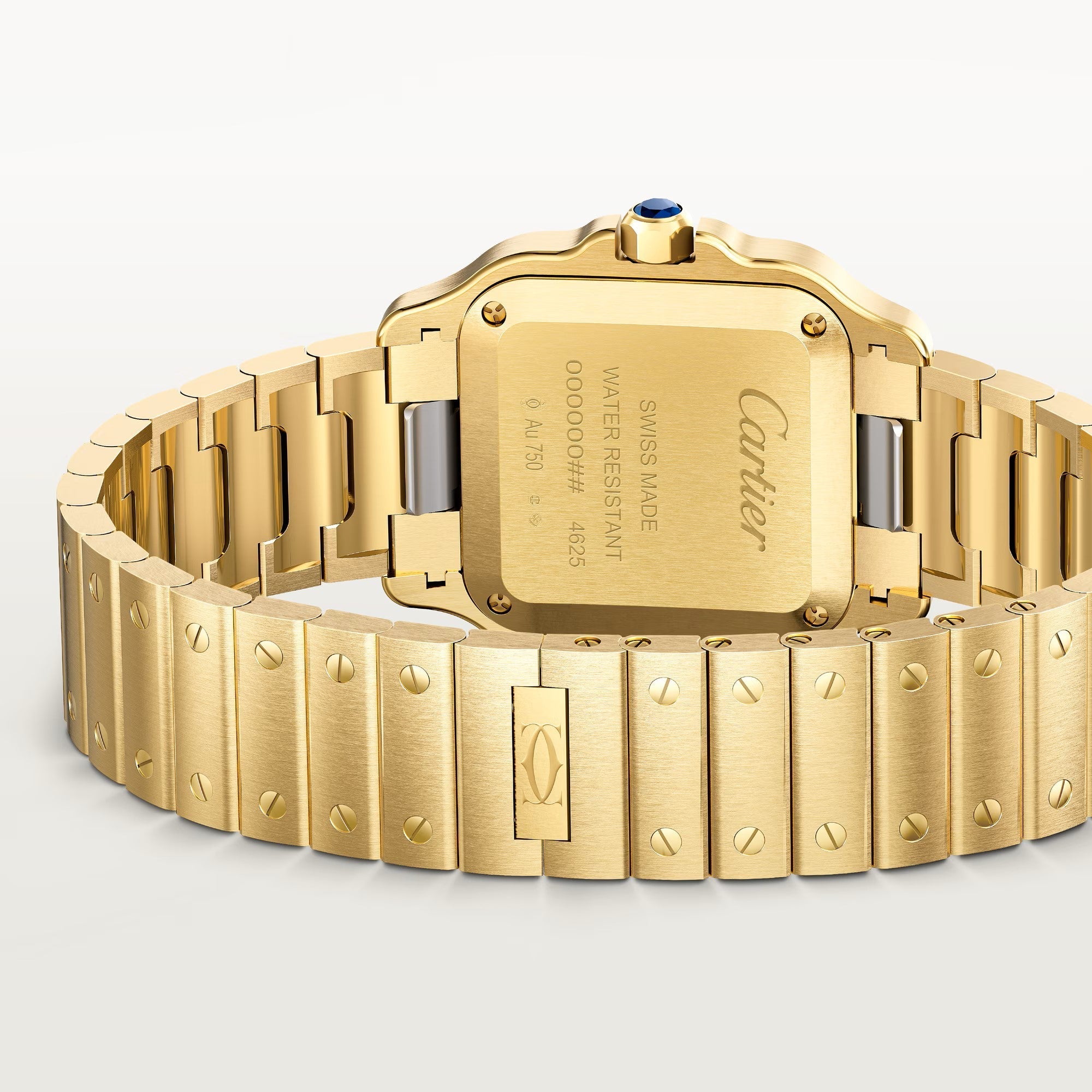 Santos De Cartier Small Model | 27mm, 18K Yellow Gold, Silver Dial