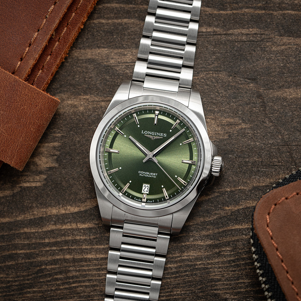 longines Conquest 38mm - Green on Bracelet