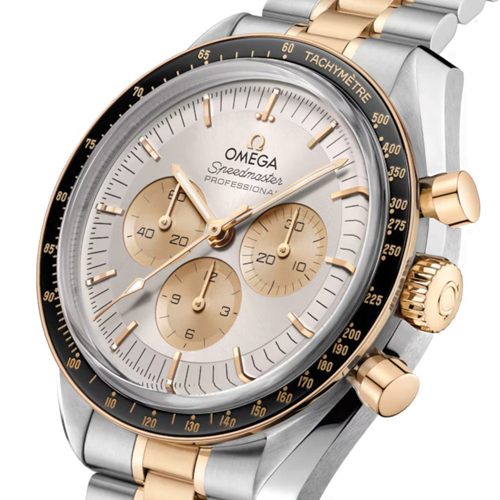 OMEGA Speedmaster Moonwatch Professional Steel Moonshine Gold 42mm ‑ Silver on Bracelet