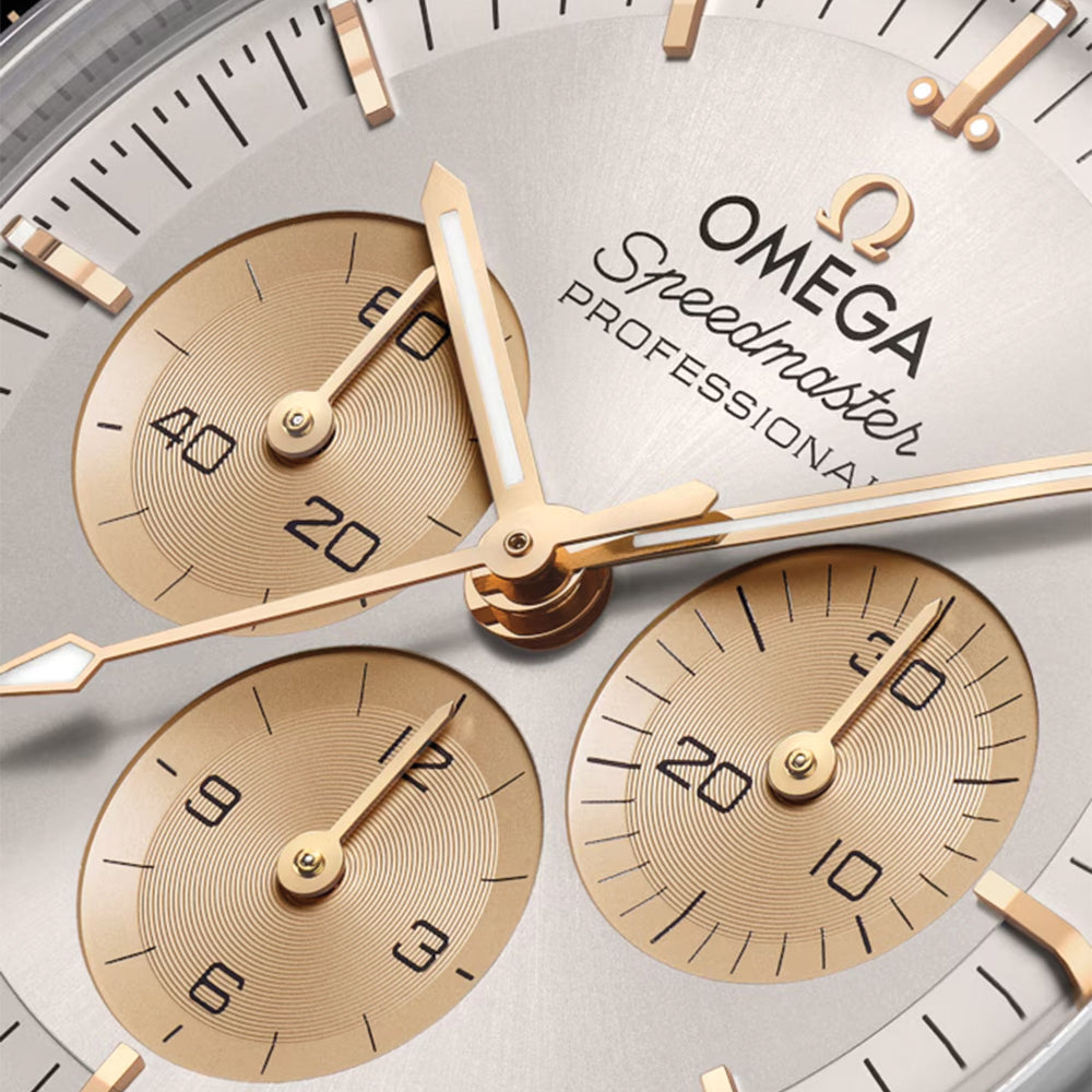 OMEGA Speedmaster Moonwatch Professional Steel Moonshine Gold 42mm ‑ Silver on Bracelet
