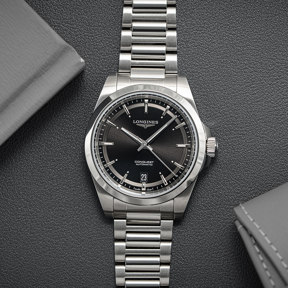 longines Conquest 38mm - Black on Bracelet