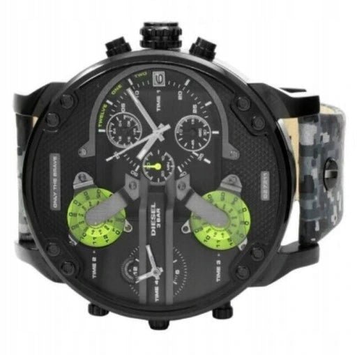 Diesel DZ7311 Big Daddy Chronograph Men's Watch – Black Dial & Black Leather Strap