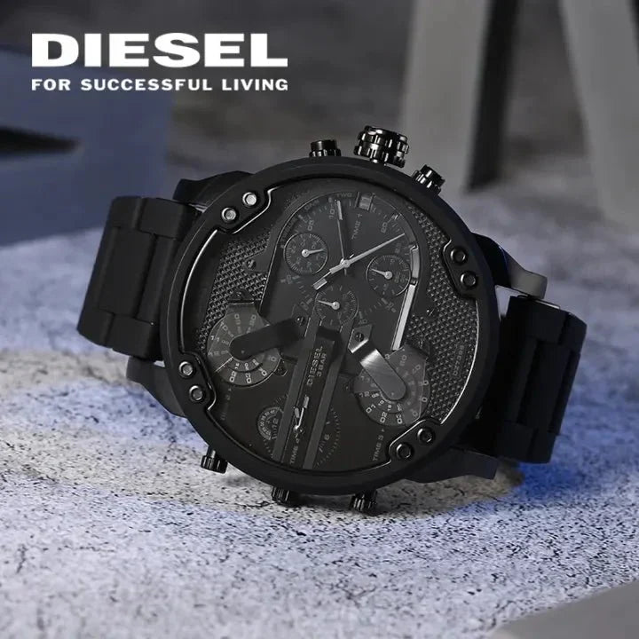 Diesel DZ7396 Mr. Daddy 2.0 Chronograph Men's Watch – Black Dial & Black Stainless Steel Strap