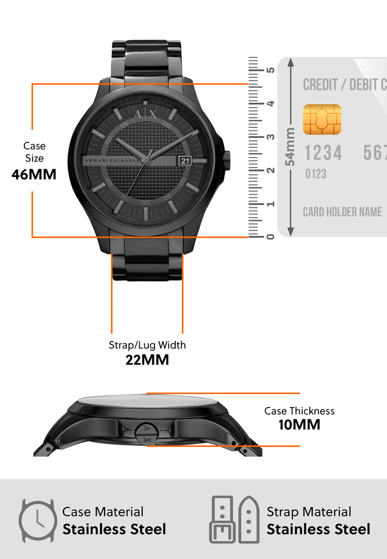 Armani Exchange Hampton AX2104 Men's Chronograph – Black Dial with Black Stainless Steel Strap