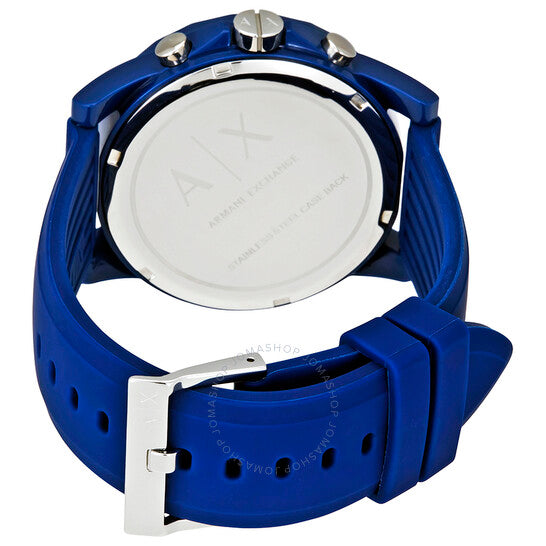 Men's Armani Exchange Outerbanks Chronograph Watch AX1327 – Blue Dial with Blue Silicone Strap