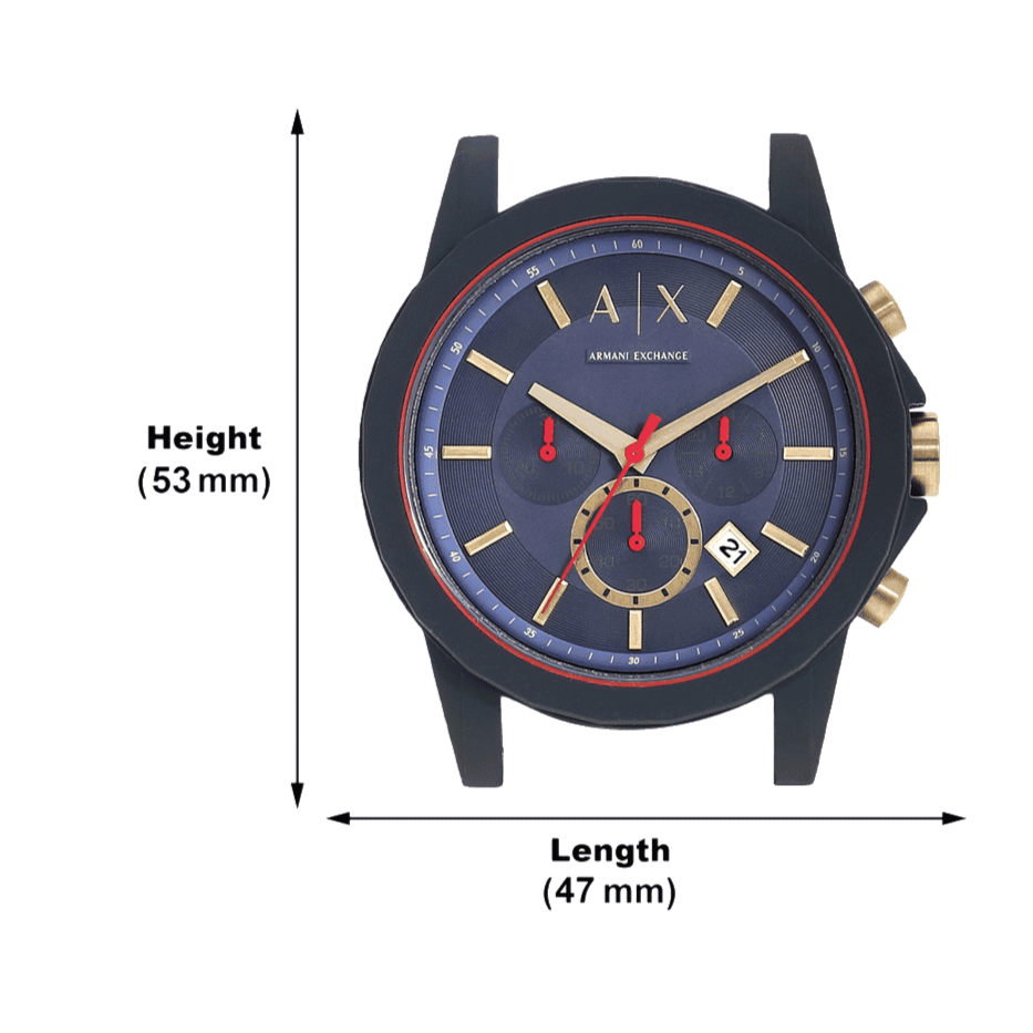 Armani Exchange Outerbanks AX1335 Men's Chronograph Watch – Blue Dial with Blue Silicone Strap