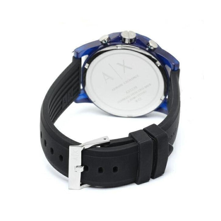 Armani Exchange Outerbanks AX1339 Men's Chronograph Watch – Black Dial with Black Silicone Strap