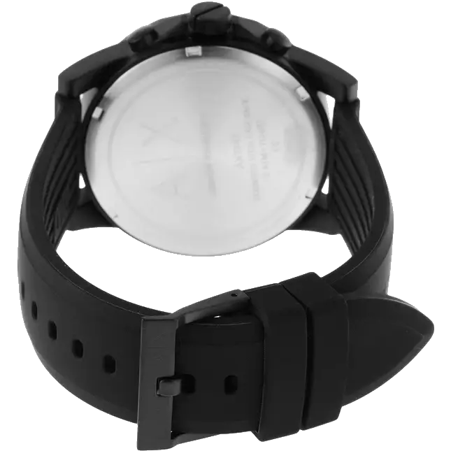 Armani Exchange Outerbanks AX1343 Men's Chronograph Watch – Black Dial with Black Silicone Strap