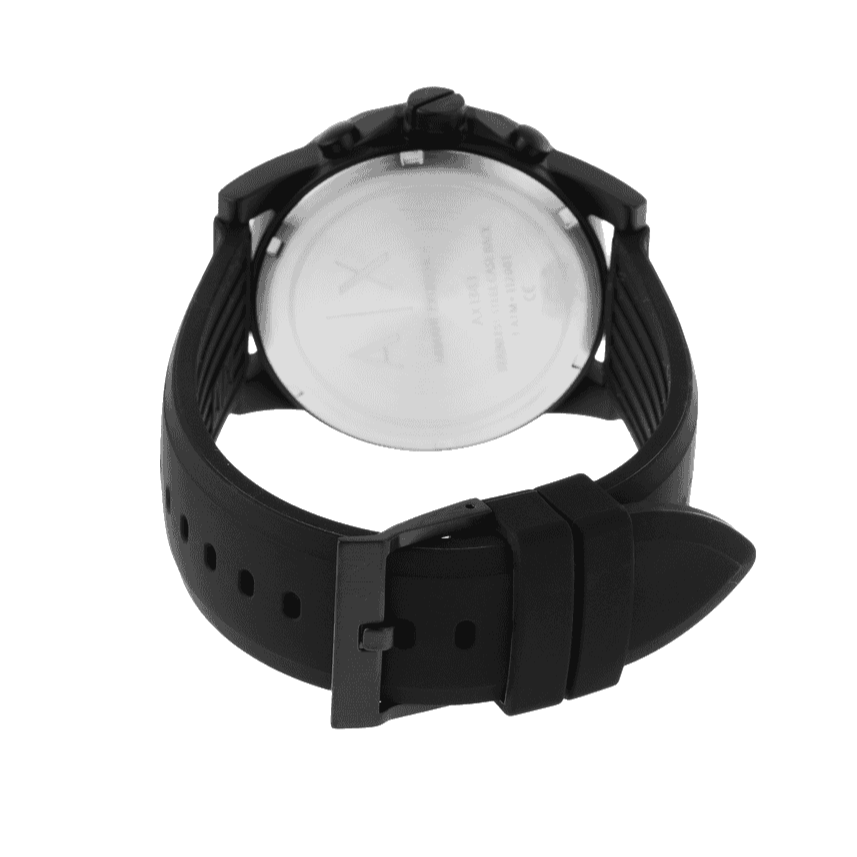 Armani Exchange Outerbanks AX1343 Men's Chronograph Watch – Black Dial with Black Silicone Strap