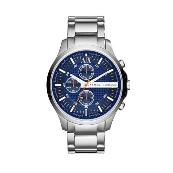 Armani Exchange Hampton AX2155 Men's Chronograph Watch – Blue Dial with Silver Stainless Steel Strap
