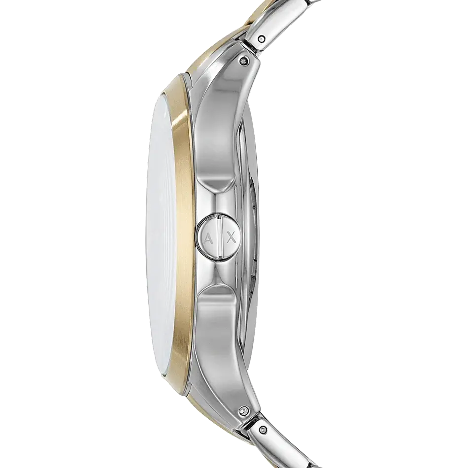 Armani Exchange Hampton Series AX2403 Men's Chronograph Watch – Grey Dial with Two-Tone Stainless Steel Band