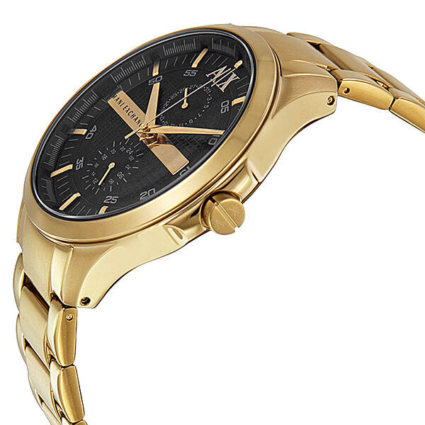Armani Exchange Hampton AX2122 Men's Chronograph Watch – Black Dial with Gold Stainless Steel Strap