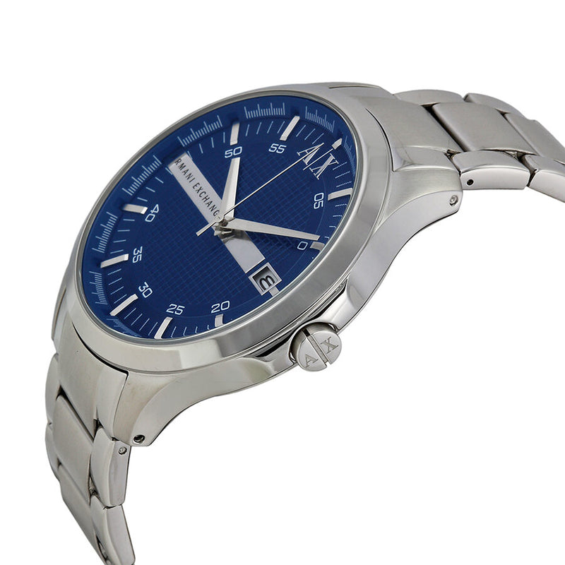 Armani Exchange Hampton AX2132 Men's Chronograph – Blue Dial with Silver Stainless Steel Bracelet