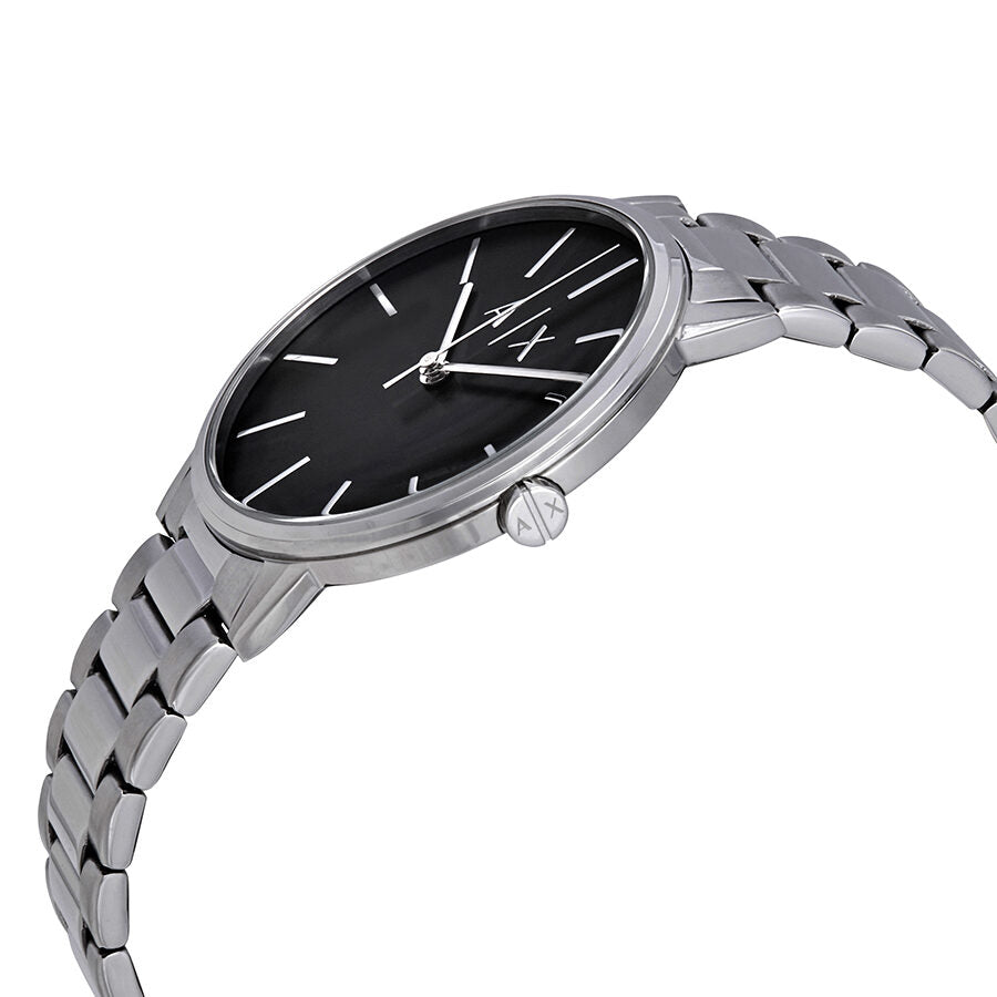 Armani Exchange Cayde AX2700 Men's Analog Watch – Black Dial with Silver Stainless Steel Bracelet