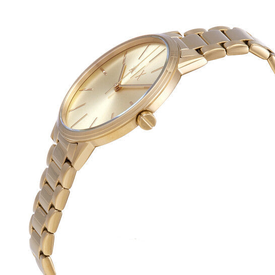 Armani Exchange Cayde AX2707 Men's Analog Watch – Gold Dial with Coordinated Gold Stainless Steel Strap