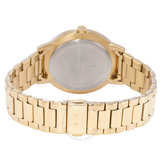 Armani Exchange Cayde AX2707 Men's Analog Watch – Gold Dial with Coordinated Gold Stainless Steel Strap