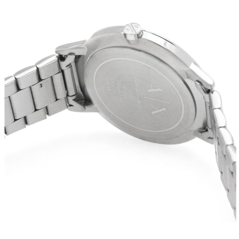 Armani Exchange Cayde AX2700 Men's Analog Watch – Black Dial with Silver Stainless Steel Bracelet