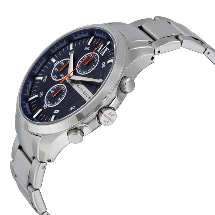 Armani Exchange Hampton AX2155 Men's Chronograph Watch – Blue Dial with Silver Stainless Steel Strap