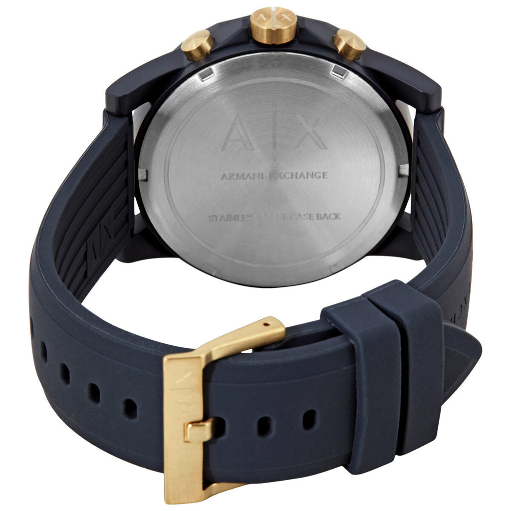 Armani Exchange Outerbanks AX1335 Men's Chronograph Watch – Blue Dial with Blue Silicone Strap