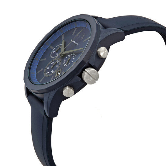 Armani Exchange Outerbanks AX7128 Men's Chronograph Watch – Blue Dial with Blue Silicone Strap