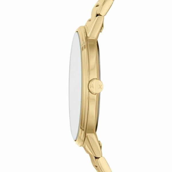 Armani Exchange Cayde AX2707 Men's Analog Watch – Gold Dial with Coordinated Gold Stainless Steel Strap