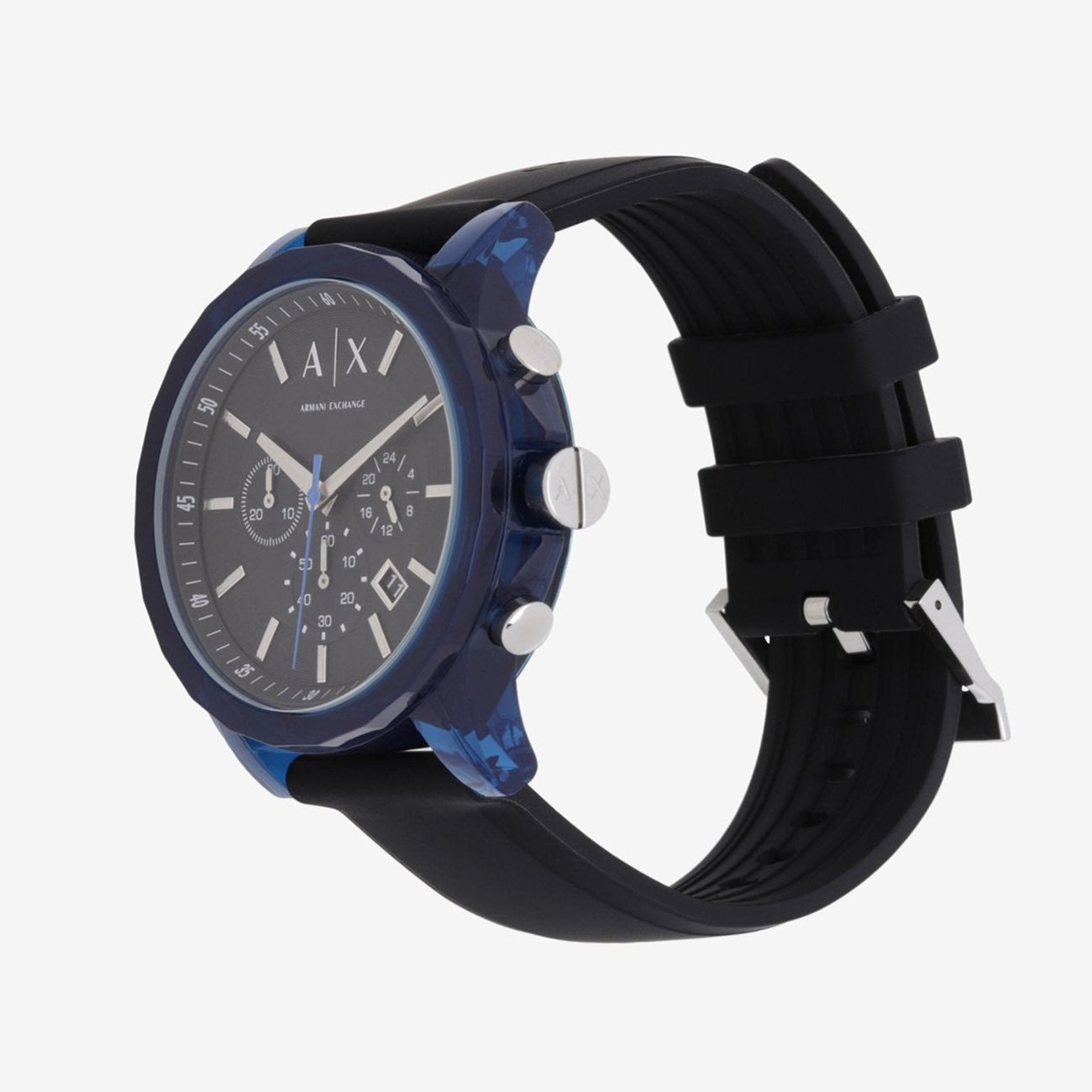 Armani Exchange Outerbanks AX1339 Men's Chronograph Watch – Black Dial with Black Silicone Strap