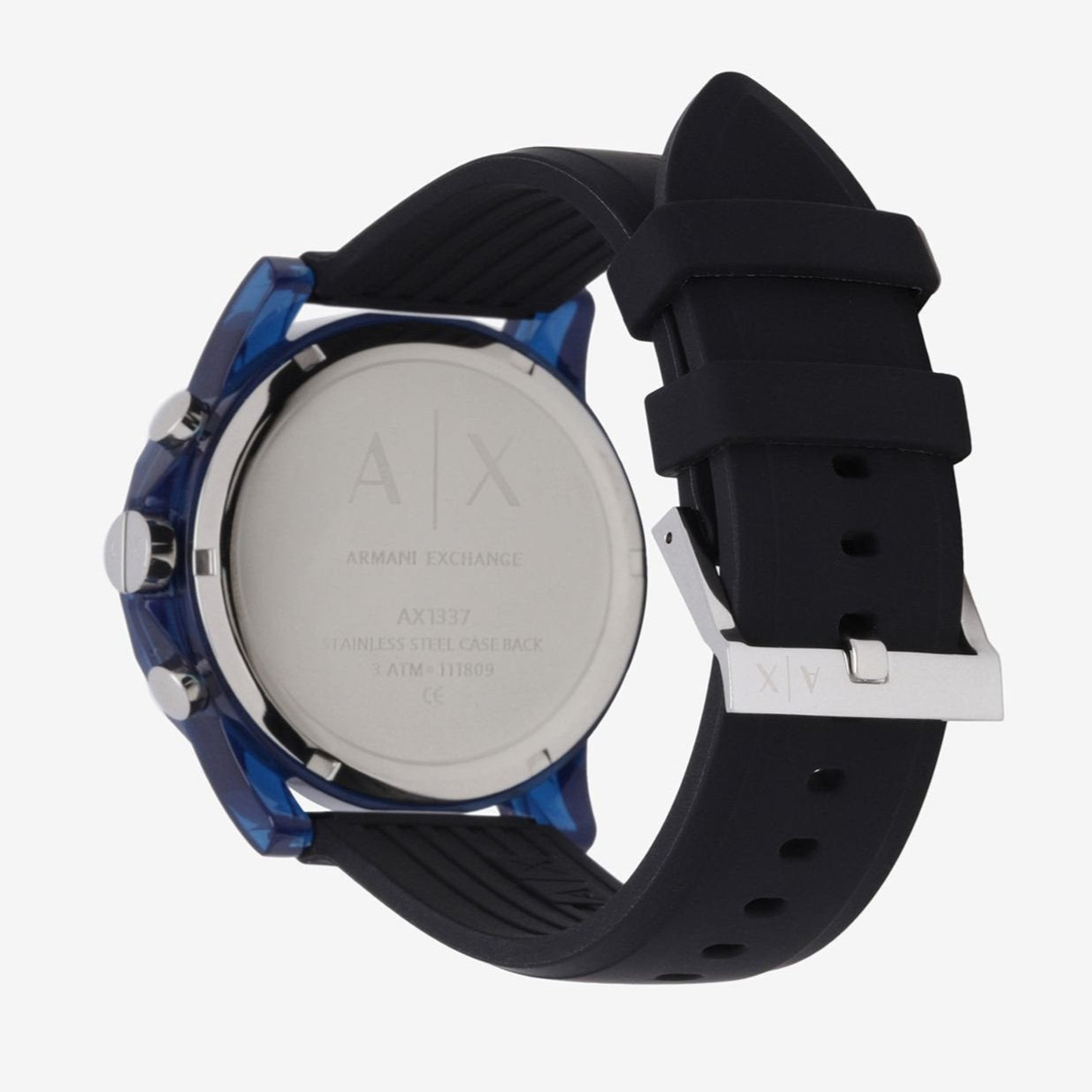Armani Exchange Outerbanks AX1339 Men's Chronograph Watch – Black Dial with Black Silicone Strap
