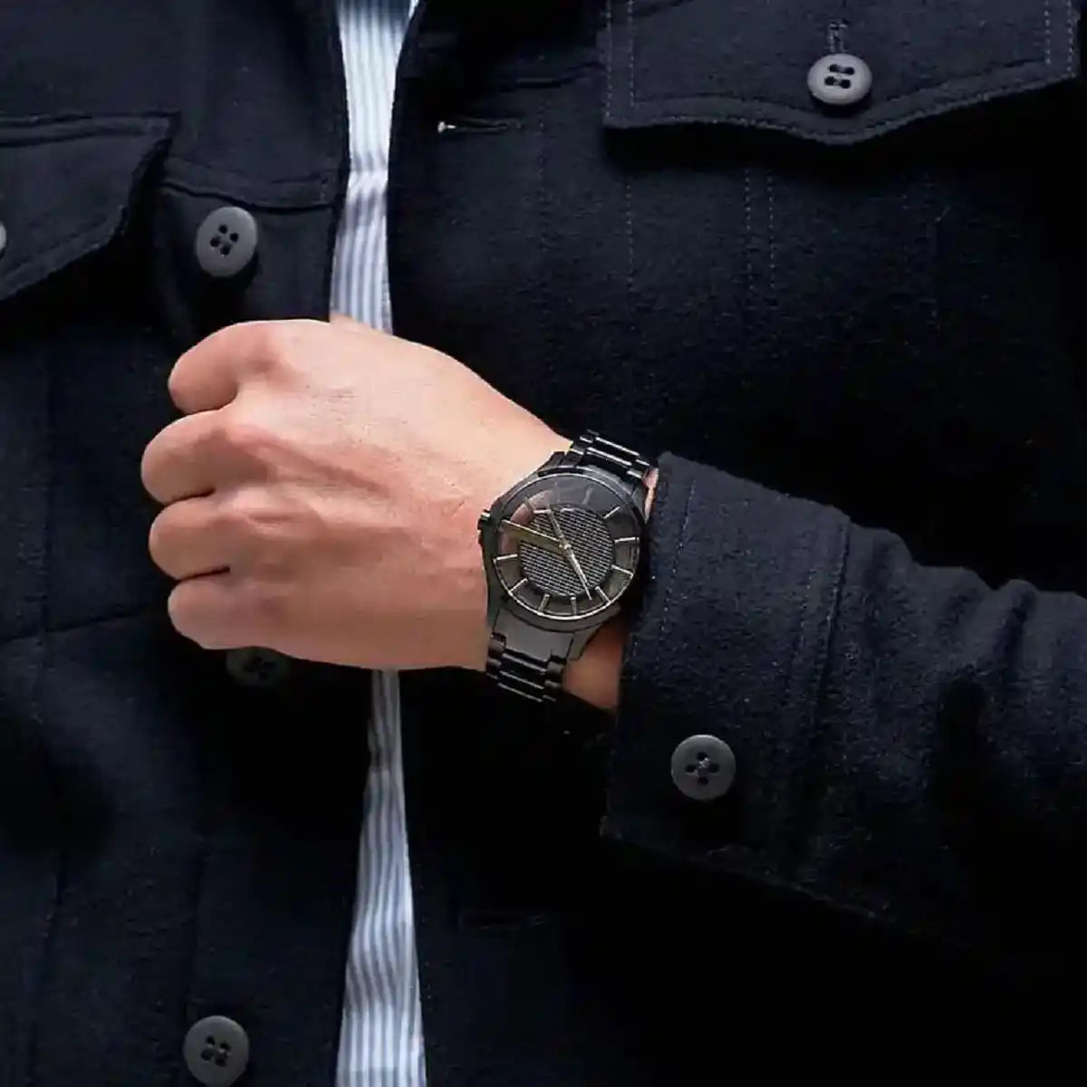 Armani Exchange Hampton Series AX2192 Men's Chronograph – Black Dial with Matching Black Stainless Steel Bracelet