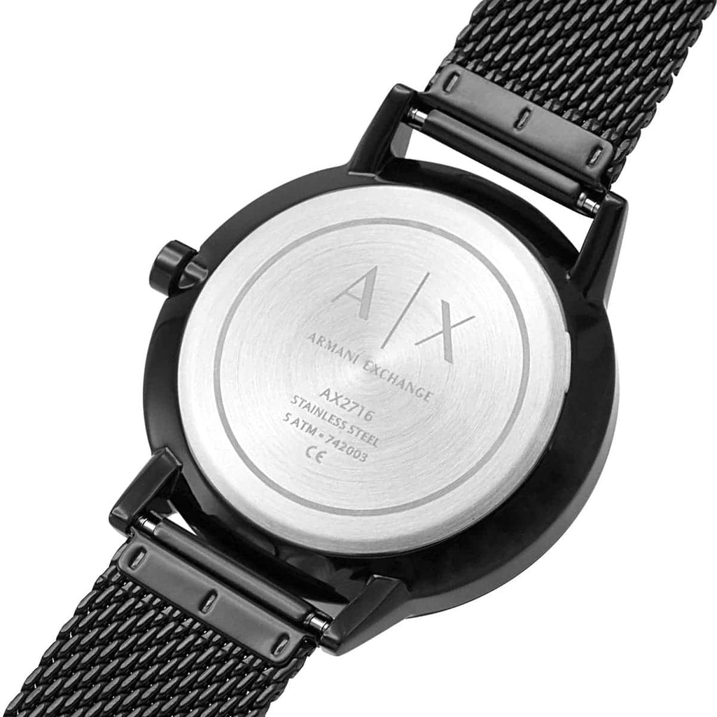 Armani Exchange Cayde AX2716 Men's Chronograph – Black Dial with Black Mesh Stainless Steel Strap