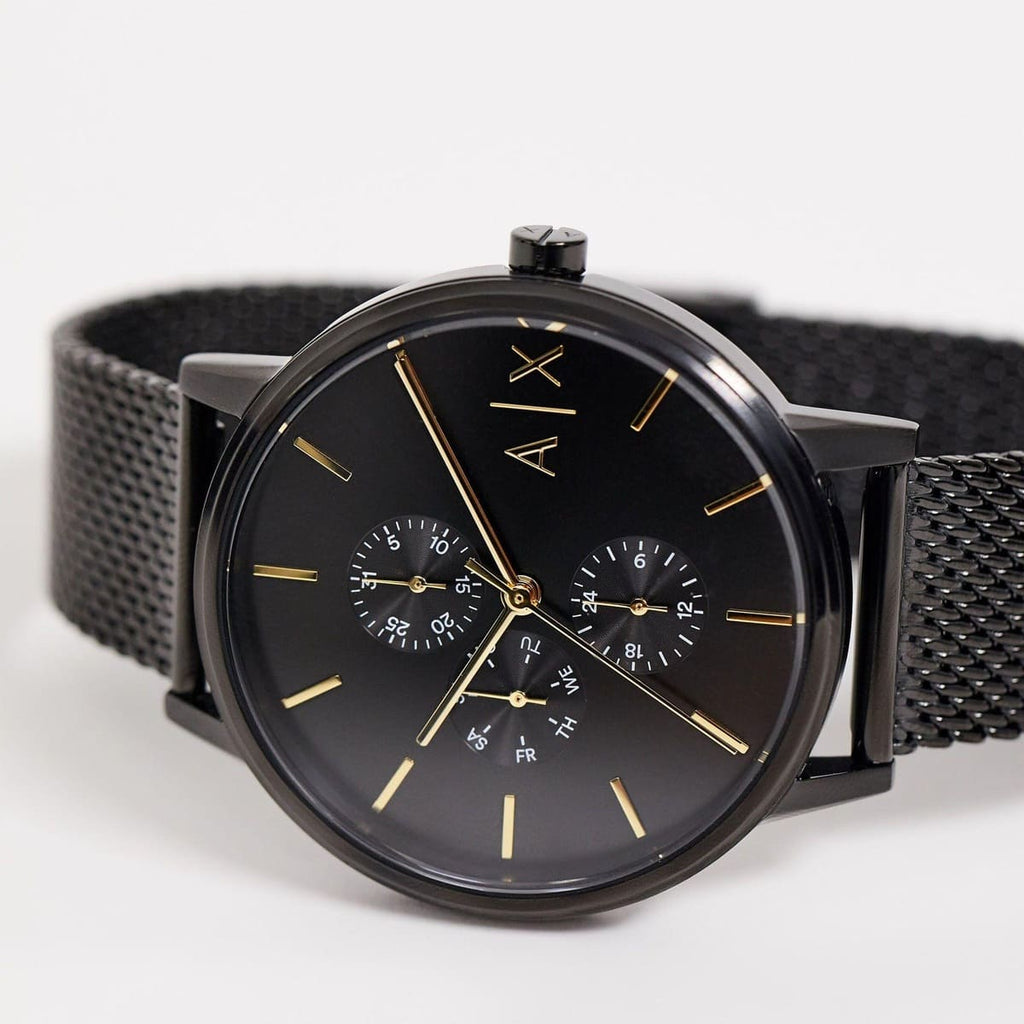 Armani Exchange Cayde AX2716 Men's Chronograph – Black Dial with Black Mesh Stainless Steel Strap