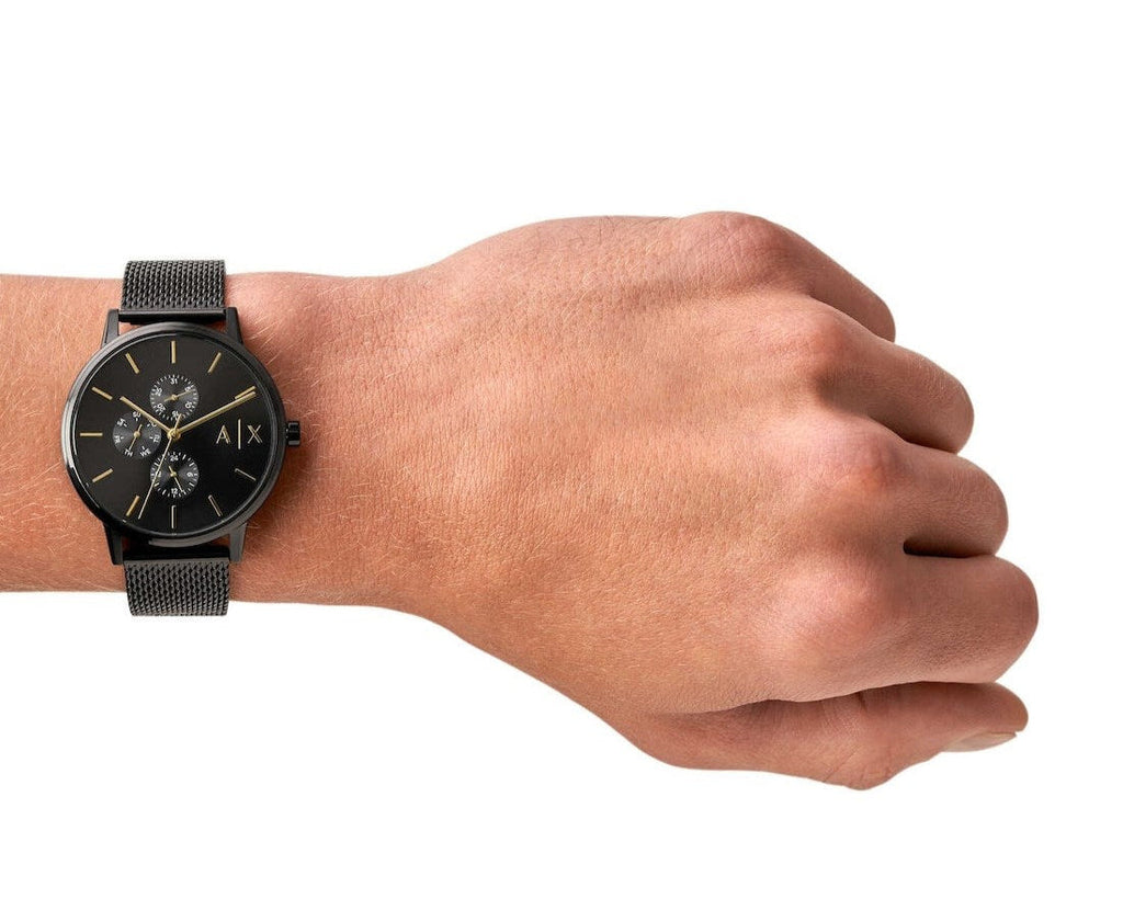 Armani Exchange Cayde AX2716 Men's Chronograph – Black Dial with Black Mesh Stainless Steel Strap