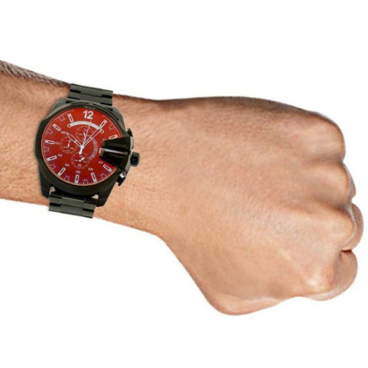 Diesel DZ4318 Mega Chief Chronograph Men's Watch – Black Dial & Black Steel Strap