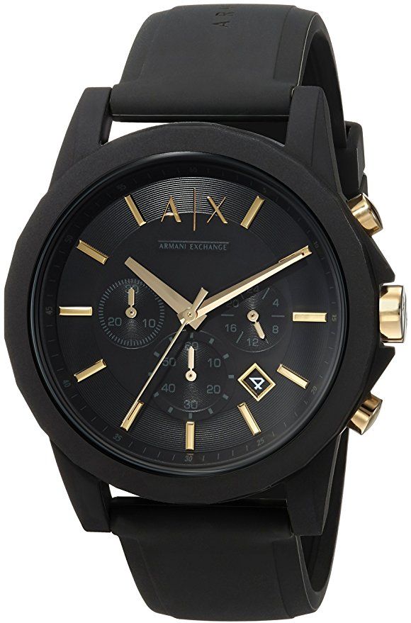 Armani Exchange Outerbanks AX7105 Men's Chronograph Watch – Black Dial with Black Stainless Steel Strap
