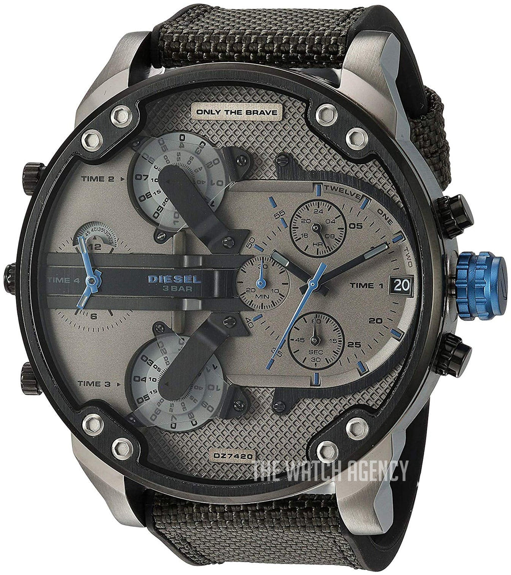 Diesel DZ7420 Mr. Daddy 2.0 Chronograph Men's Watch – Grey Dial & Black Nylon Strap