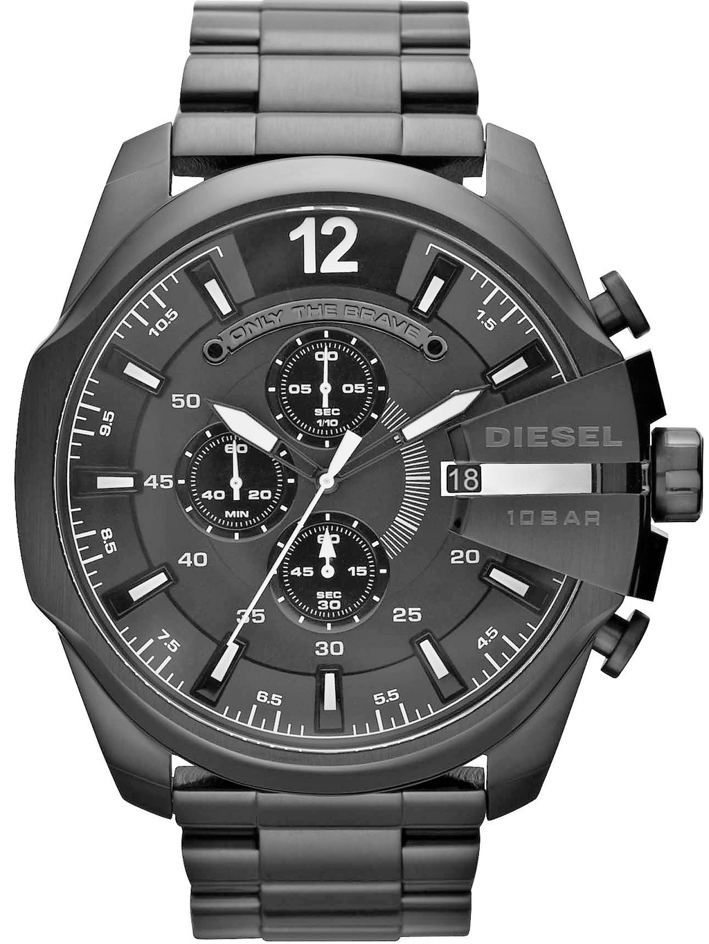 Diesel DZ4283 Mega Chief Chronograph Men's Watch – Black Dial & Black Steel Strap