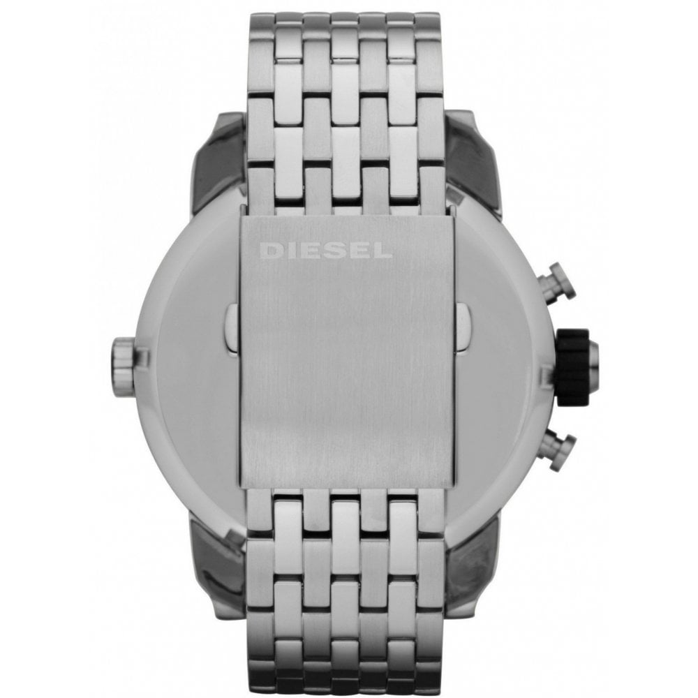 Diesel DZ7259 Little Daddy Chronograph Men's Watch – Black Dial & Silver Stainless Steel Strap
