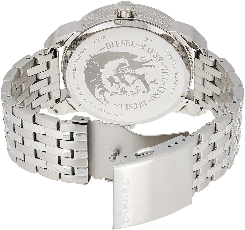 Diesel DZ7305 Mini Daddy Dual Time Men's Watch – Silver Dial & Stainless Steel Strap