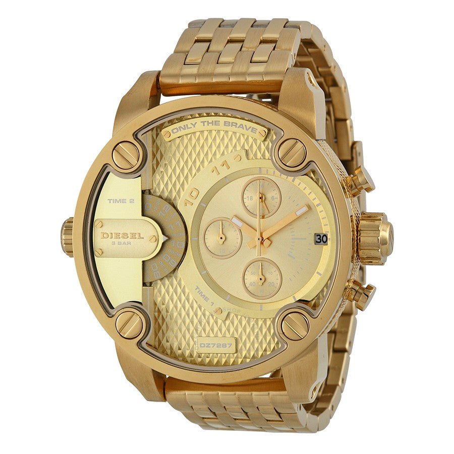 Diesel DZ7287 Big Daddy Analog Men's Watch – Gold Dial & Gold Stainless Steel Strap