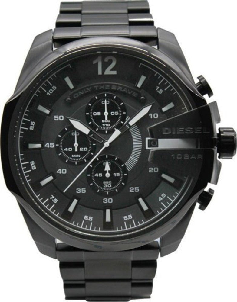 Diesel DZ4283 Mega Chief Chronograph Men's Watch – Black Dial & Black Steel Strap