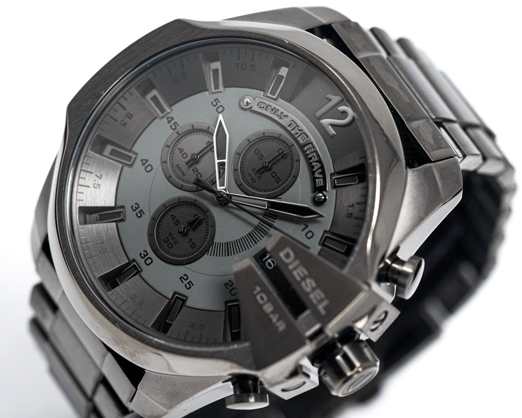 Diesel DZ4282 Mega Chief Chronograph Men's Watch – Grey Dial & Grey Stainless Steel Strap